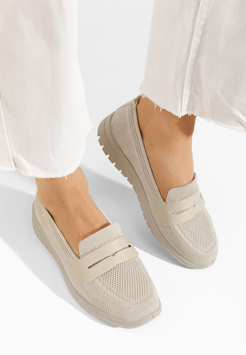 Mocassins femme beige Icora