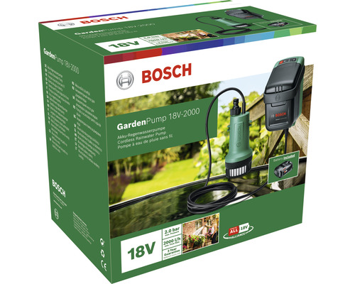 BOSCH GardenPump 18V accu regentonpomp inclusief accu en lader