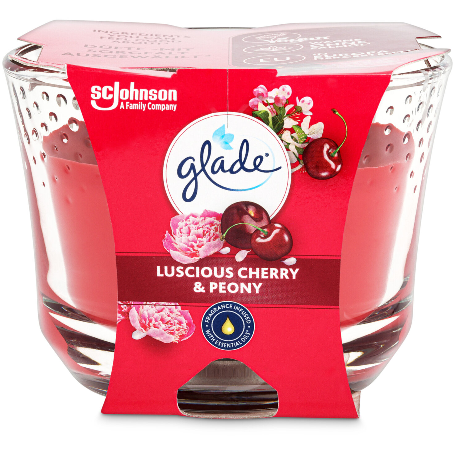 Glade Langanhaltende Duftkerze Luscious Cherry & Peony
