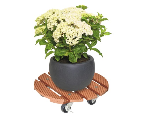 Plantenwagen WPC Ø 29 cm max. draagvermogen 100 kg bruin