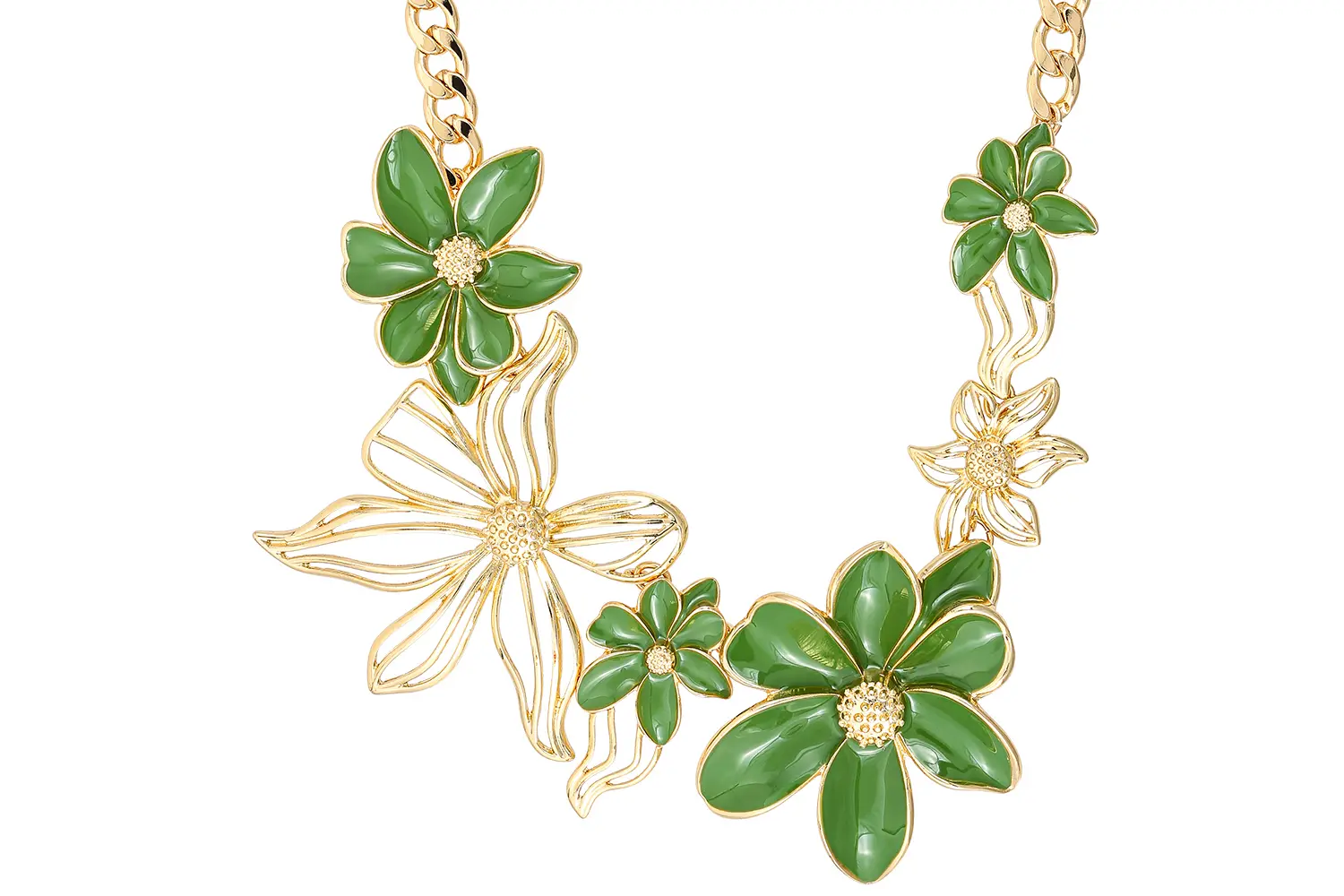 Kette - Olive Flowers