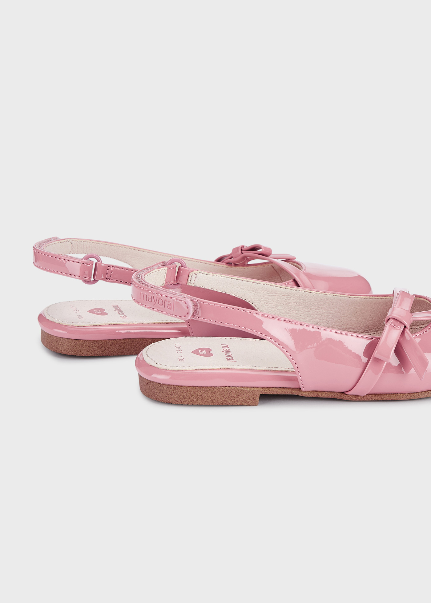 Sapatilha bailarina sem calcanhar com fecho de velcro para meninas