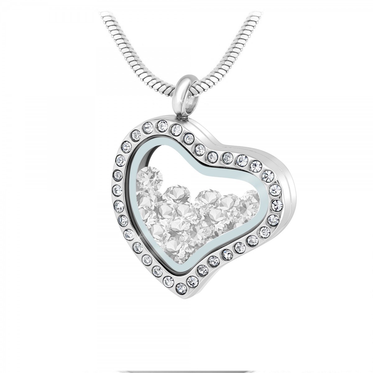Collier coeur orné de Cristaux scintillants