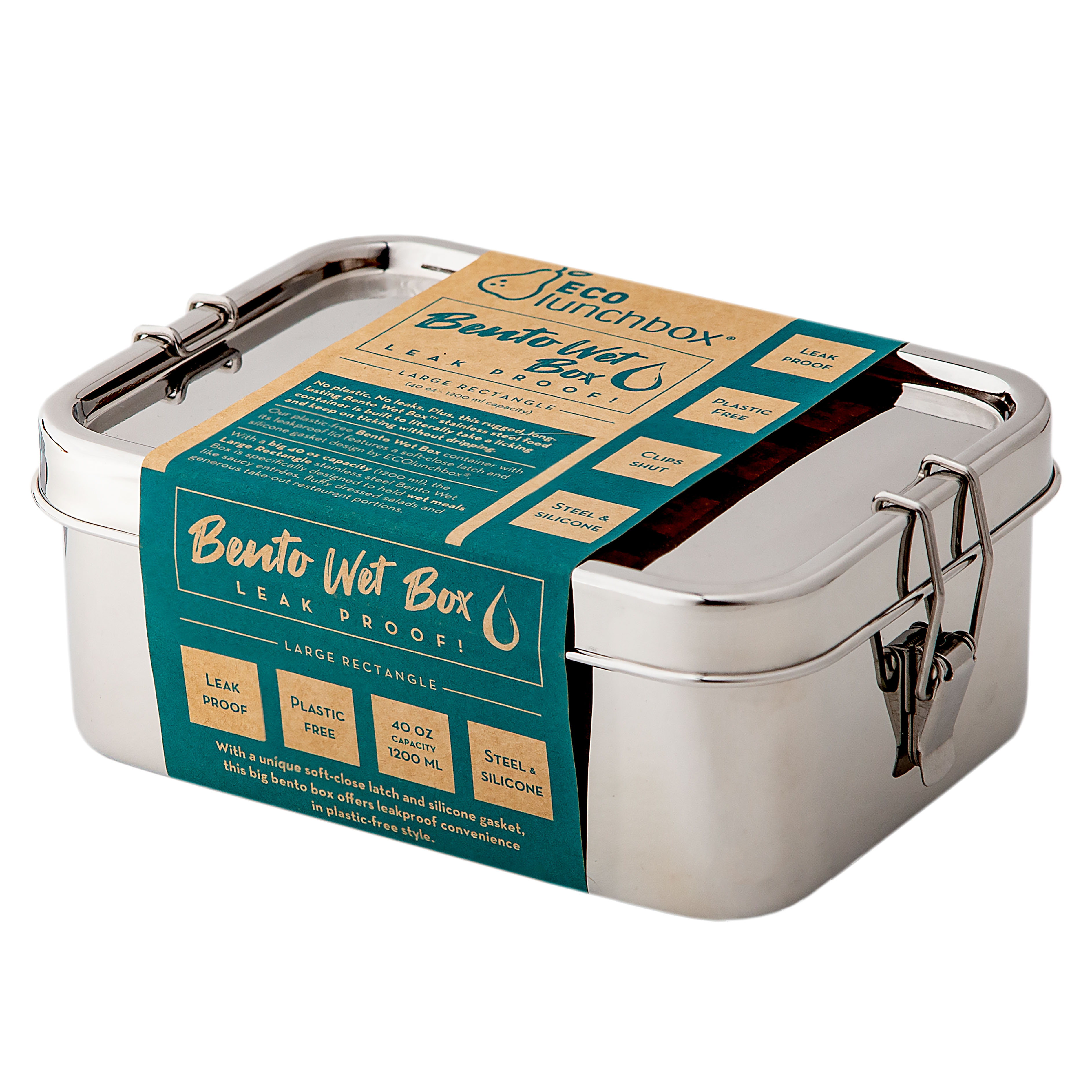 ECO Bento Wet Box Rectangle<br>Lekkasje sikker lunsjboks!