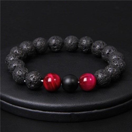 Bracelet courage en oeil de tigre violet