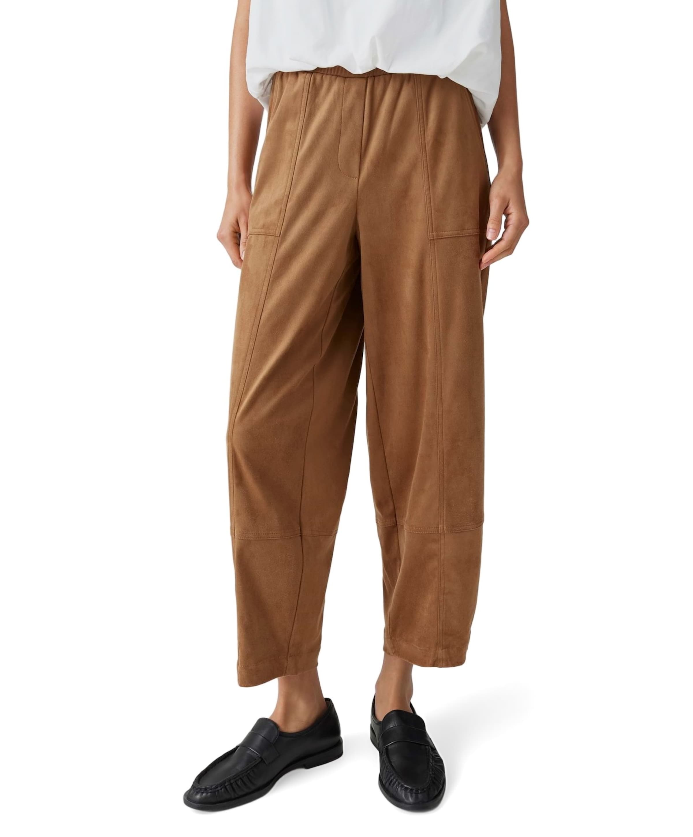 OPUS Myha barrel velours dames broek bruin