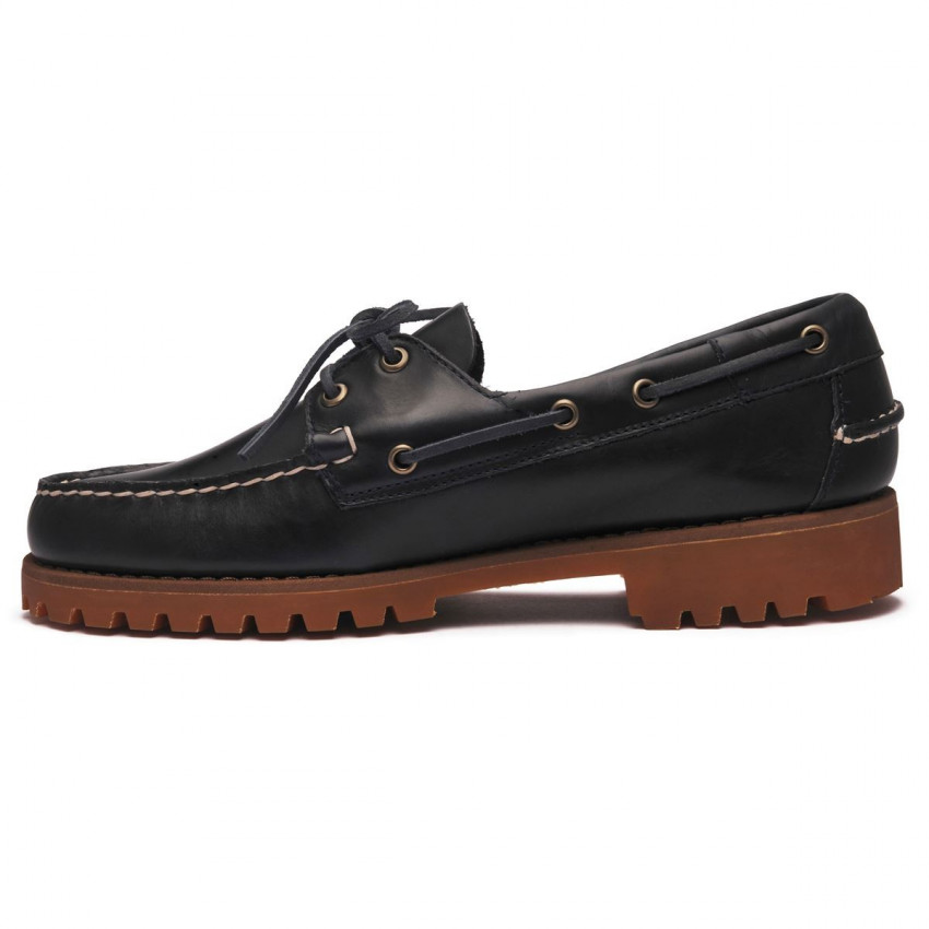 RANGER WAXY Blue Navy-Mocassin semelle crantée pour homme en cuir ciré
