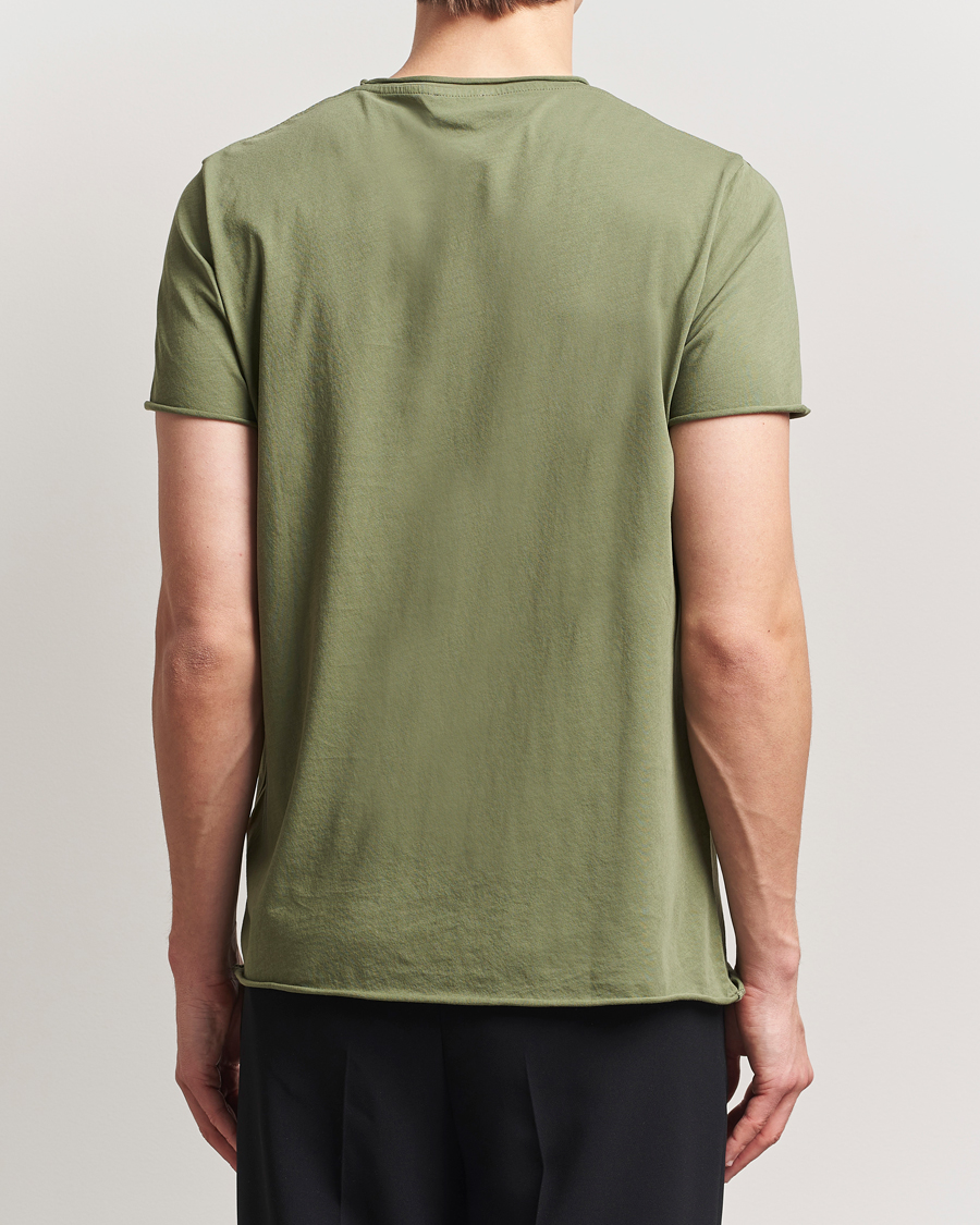 Filippa K Roll Neck Crew Neck T-Shirt Faded Green