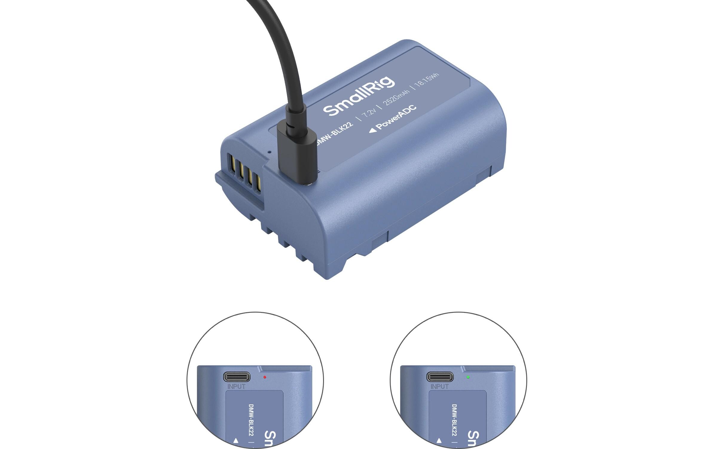 Digitalkamera-Akku DMW-BLK22 USB-C BlauUSB-C aufladbarer Kamera-Akku