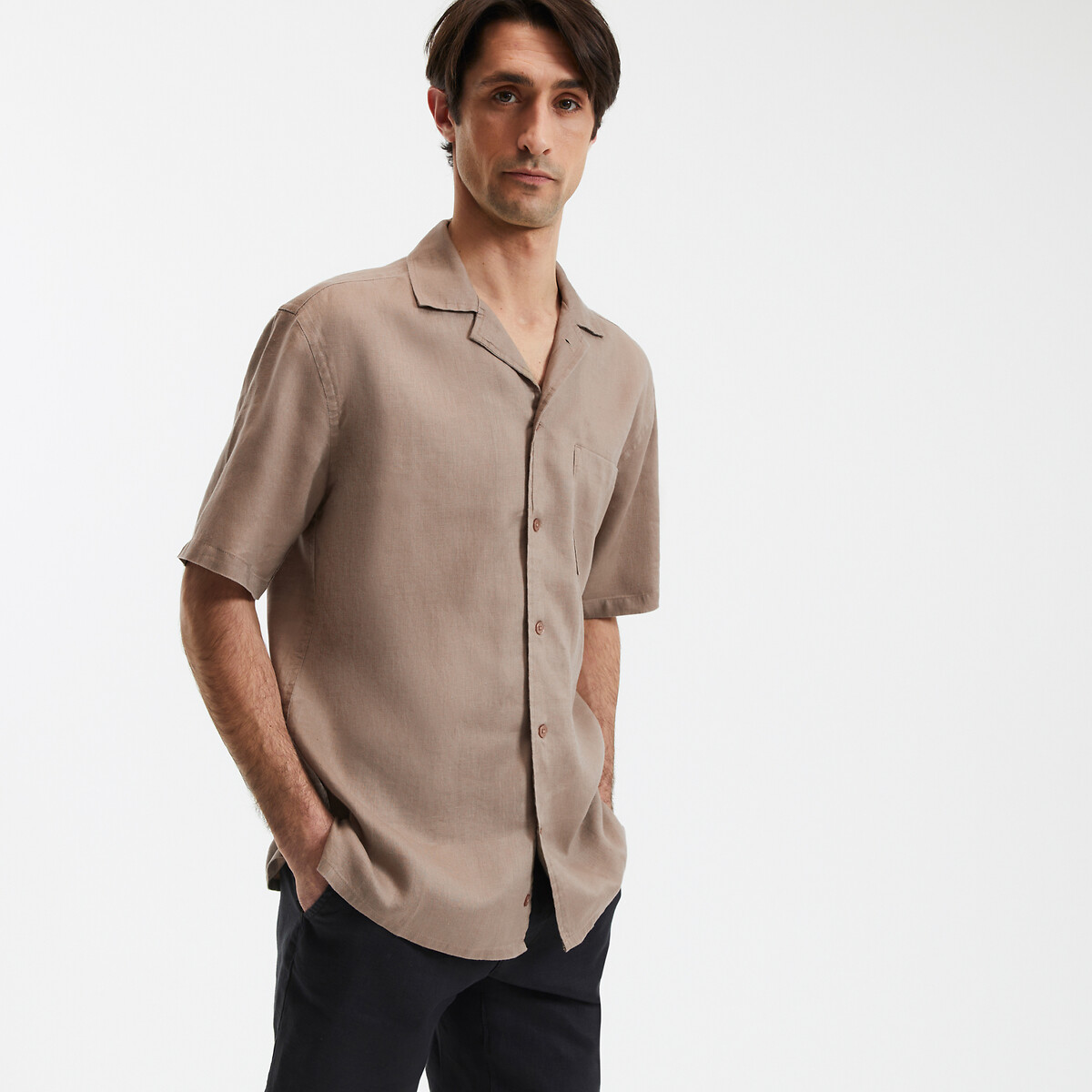 COLEÇÕES LA REDOUTE<br>Camisa reta de linho
