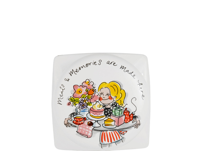 Voorraadpot vierkant 16x20cm Blond Birthday Menu's & Memories