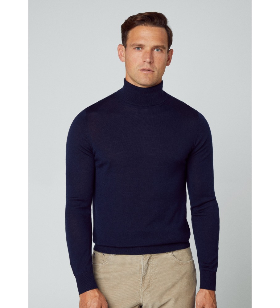 Camisa de seda Merino da Marinha Hackett