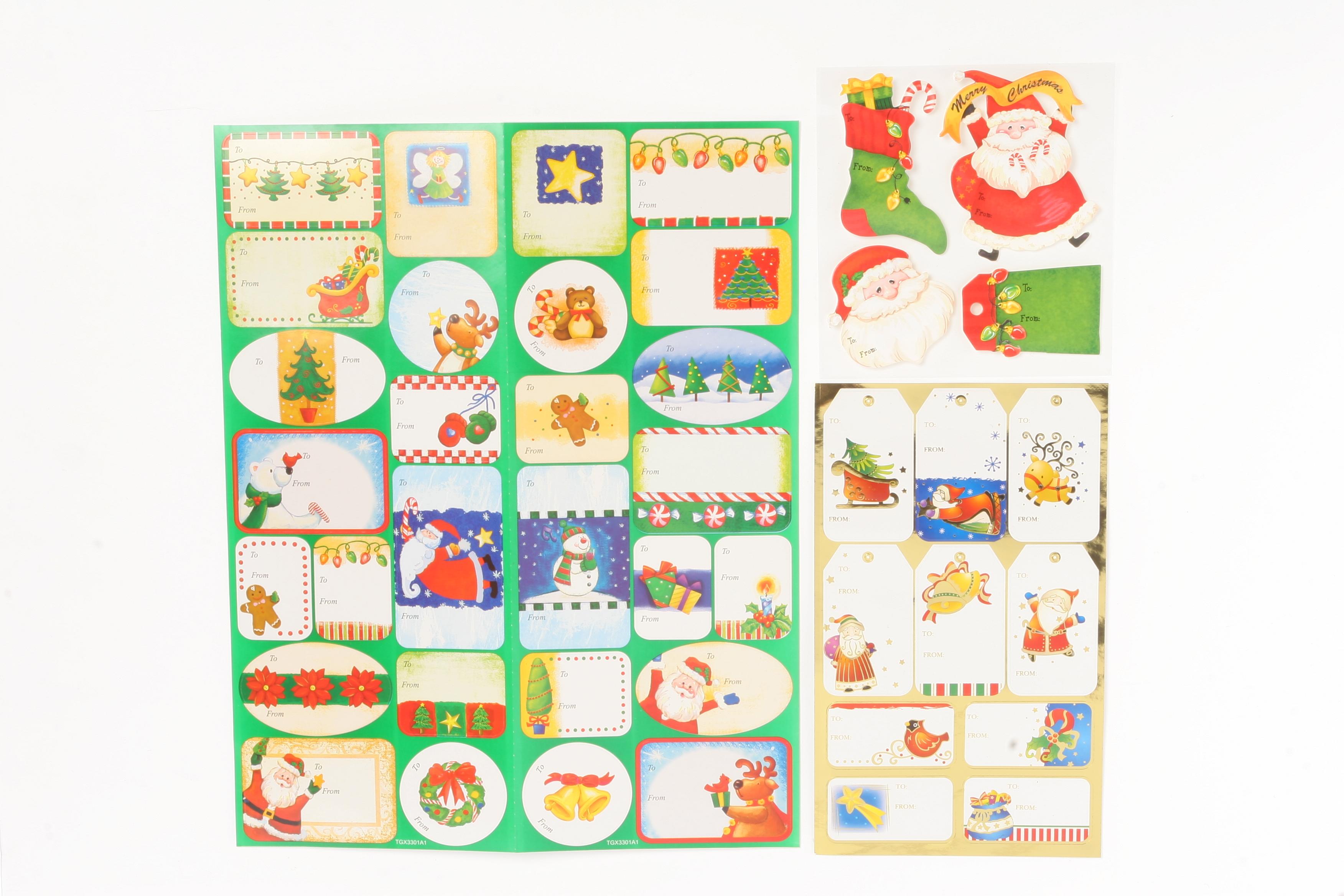 ETIQUETTES PAQUET CADEAU X42 PIECES