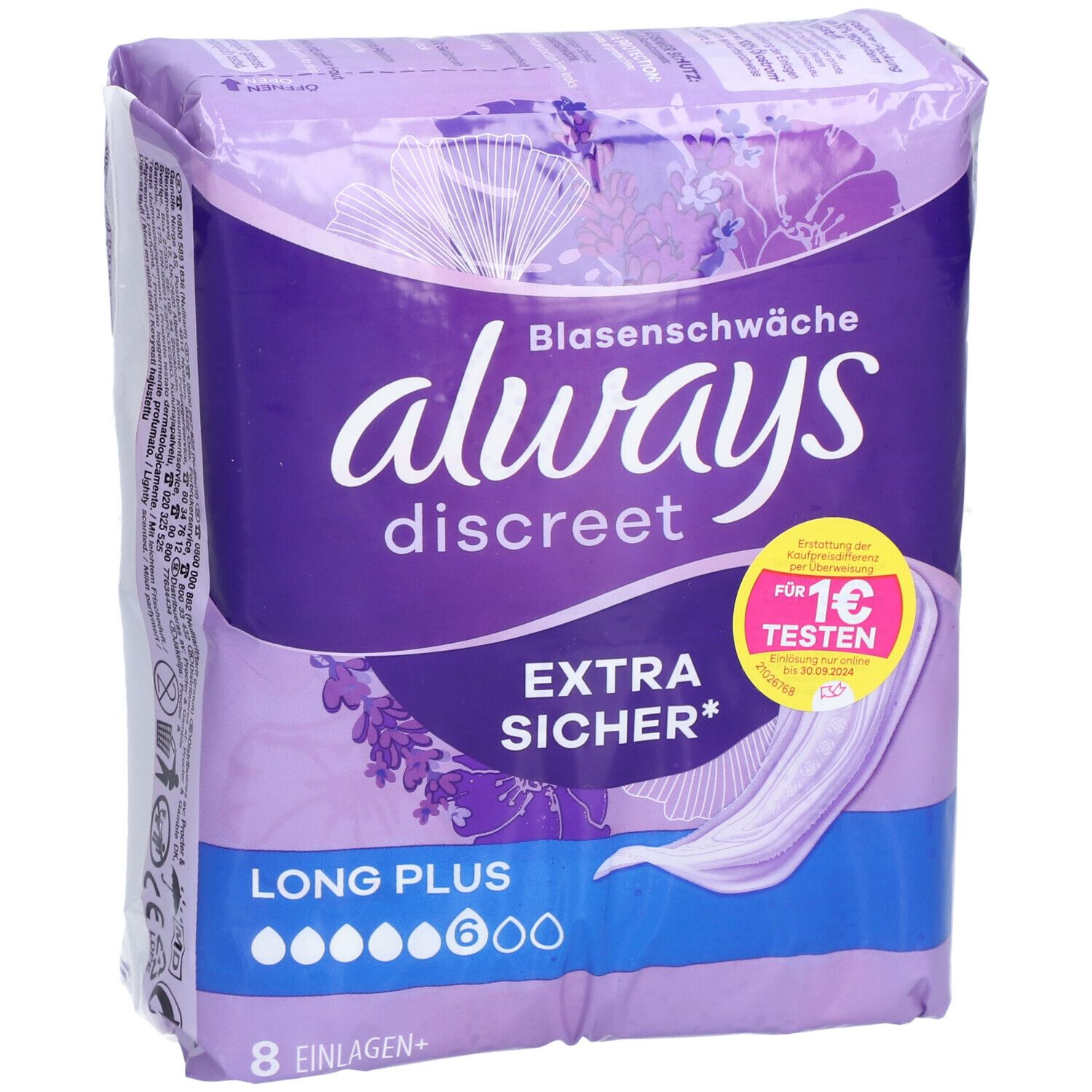 always discreet Inkontinenz Einlagen+ long plus