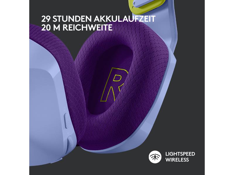 Logitech Headset G733 Lightspeed Lila Wireless-Gaming-Headset mit DTS 7.1 Surround-Sound und RGB Beleuchtung
