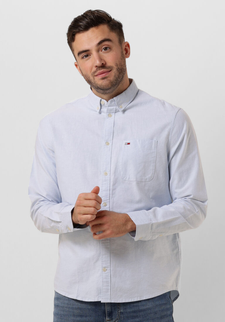 TOMMY JEANS lichtblauwe tommy jeans klassiek overhemd tjm reg oxford shirt