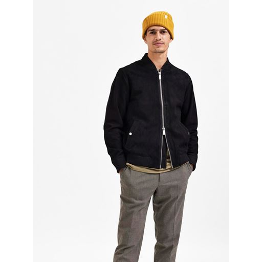 Selected Homme Archive Bomber Suede Jakke, Black, XXL