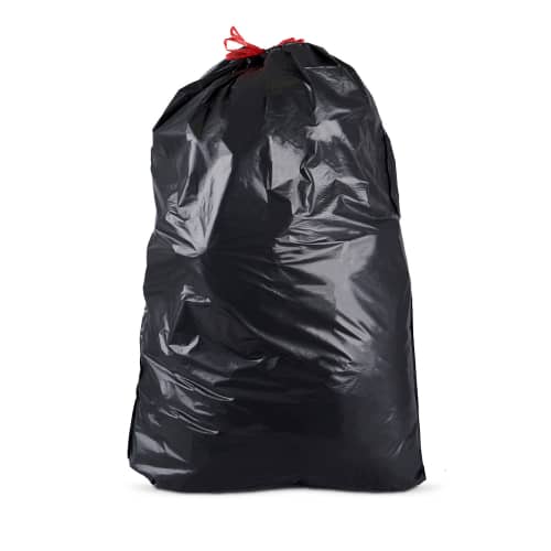Sac poubelle PE BD 100L noir 28µm lien coulissant Sphere