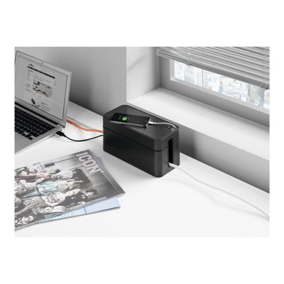 DURABLE CAVOLINE BOX S - boîtier range câbles - l246 x H116 x P128 mm - graphite