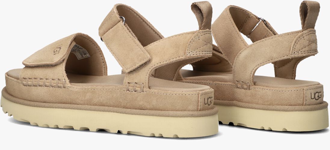beige ugg platte sandalen w goldenstar