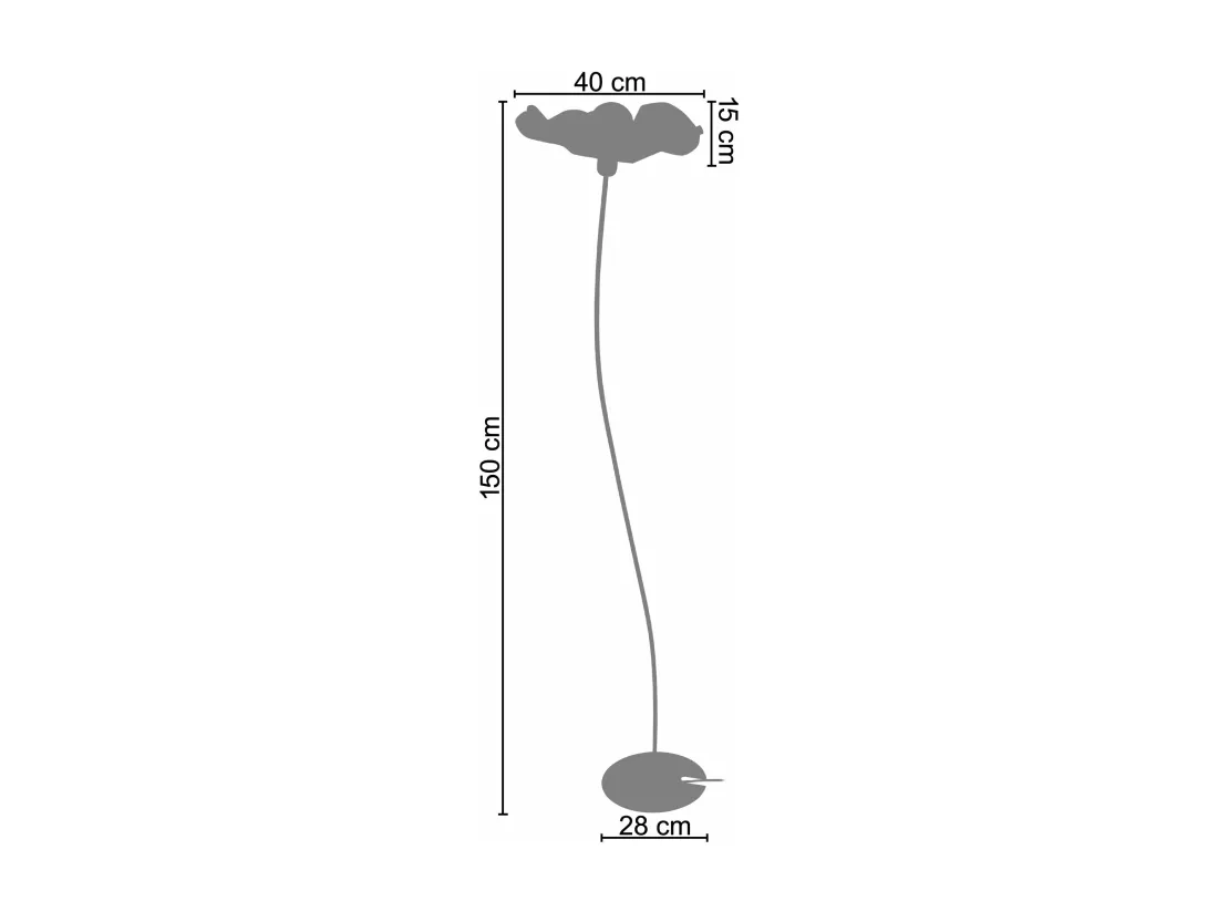 Lampadaire arbre métal violet 155 cm.
