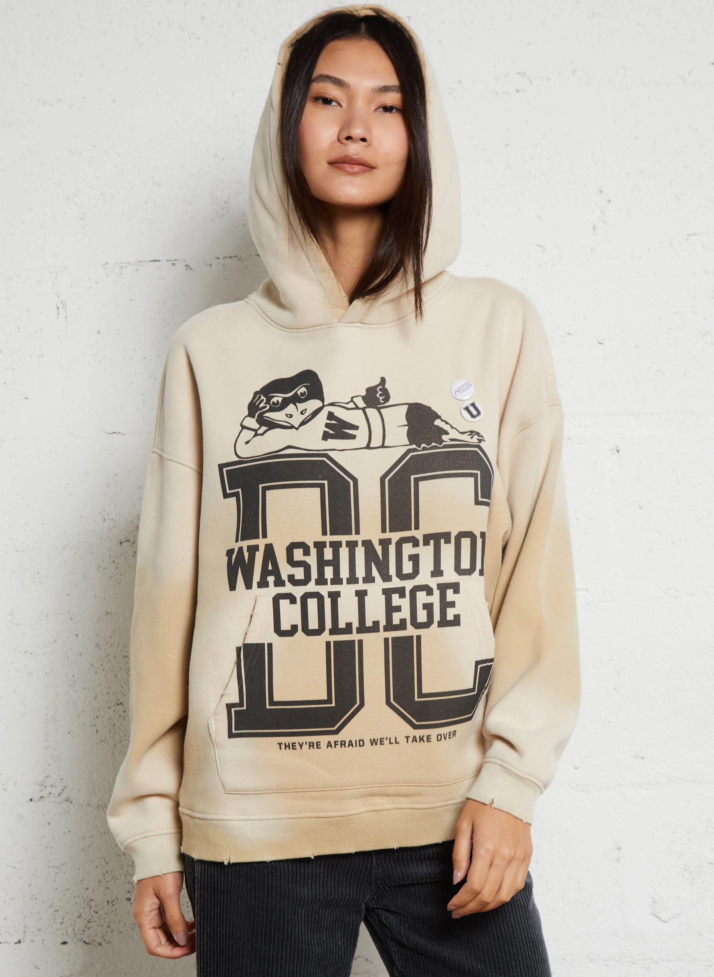 SKYLER WASHINGTON - Sweat à capuche en coton mélangé | Beige