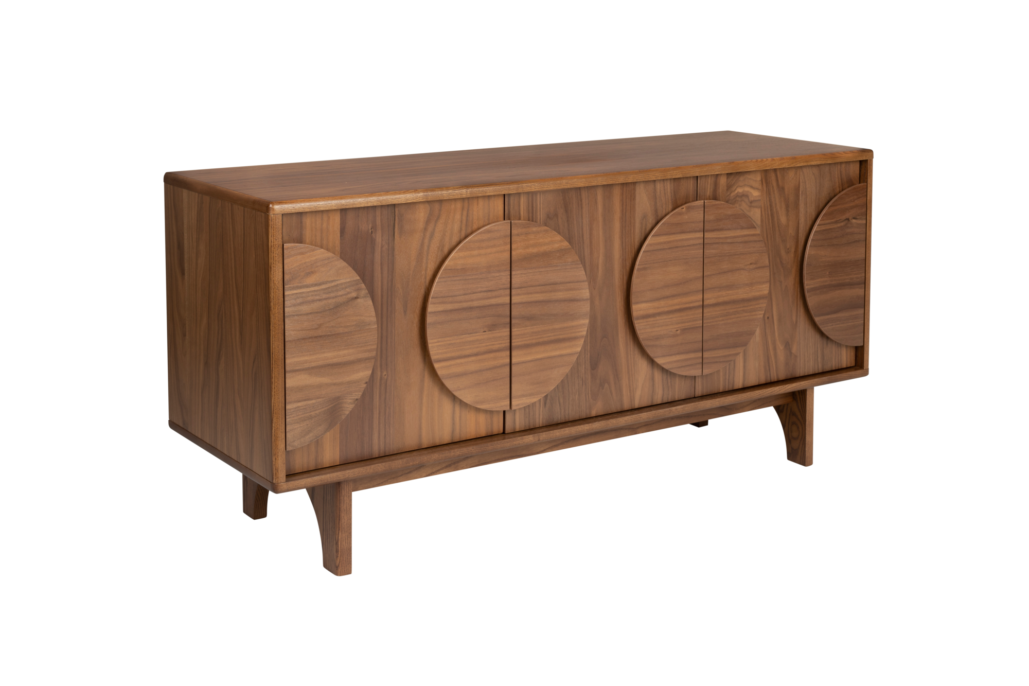 Dressoir Groove 3 deurs walnoot