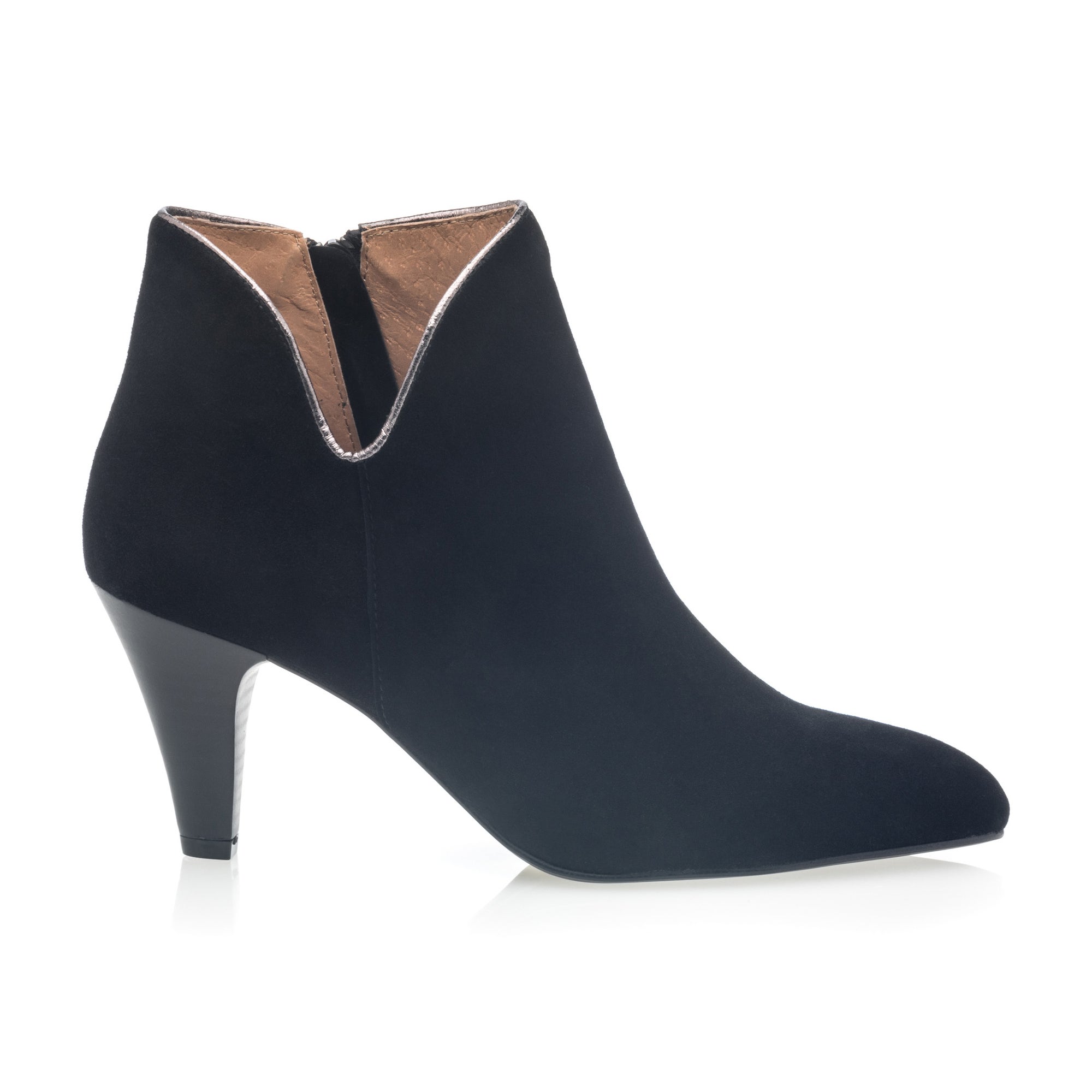 Bottines à talon Femme en cuir noir