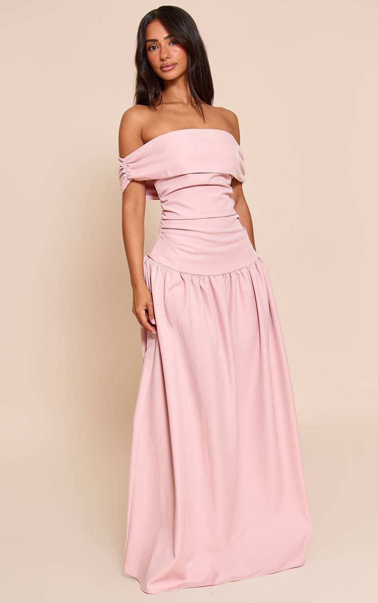 Rose Bébé Robe Maxi Plissée À Épaules Dénudées Petite