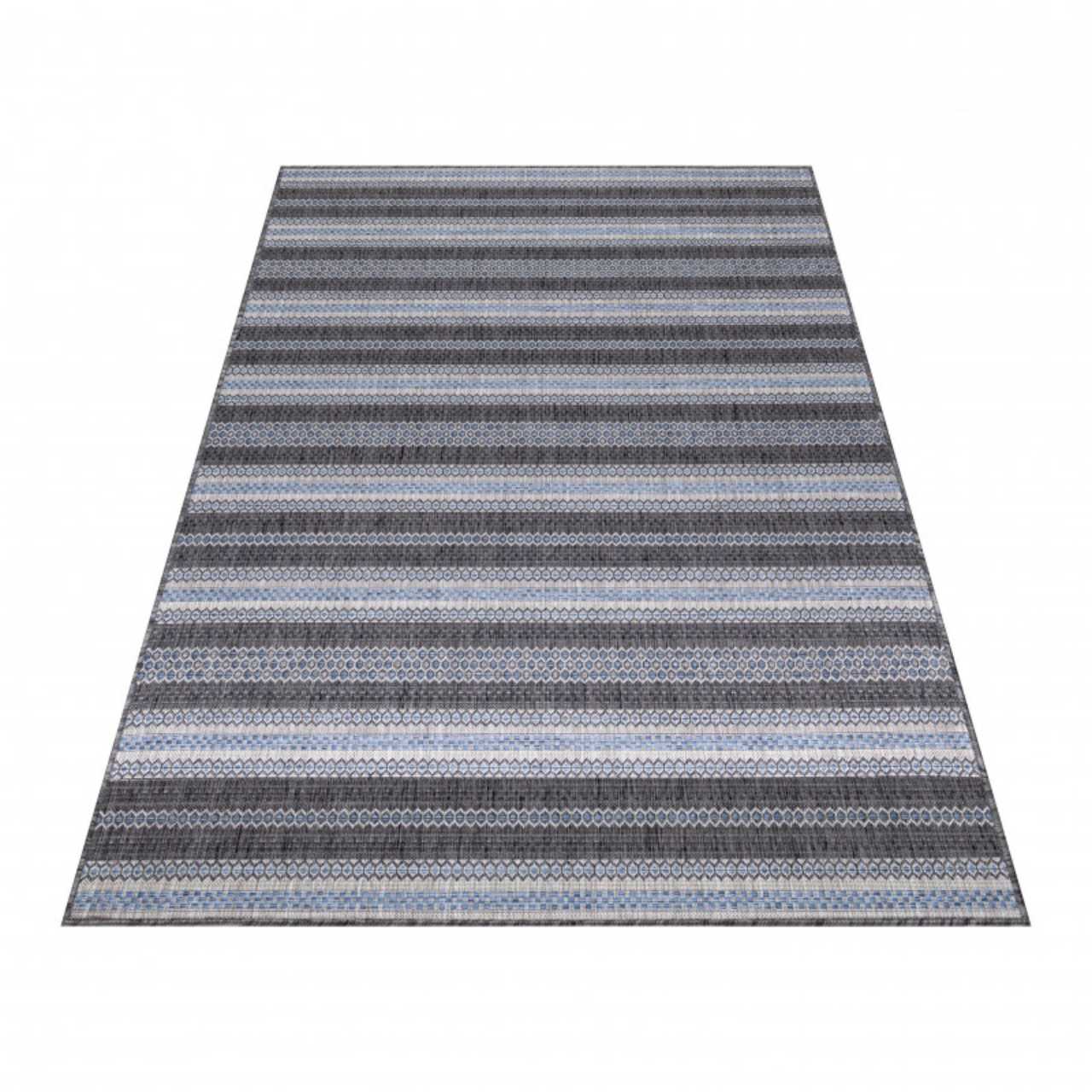 In Outdoor Teppich Beige, Vintage Design, Flachgewebe, Wetterfest