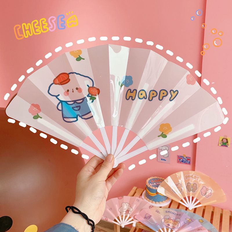 Schattige essentials - Cartoon opvouwbare plastic handventilator