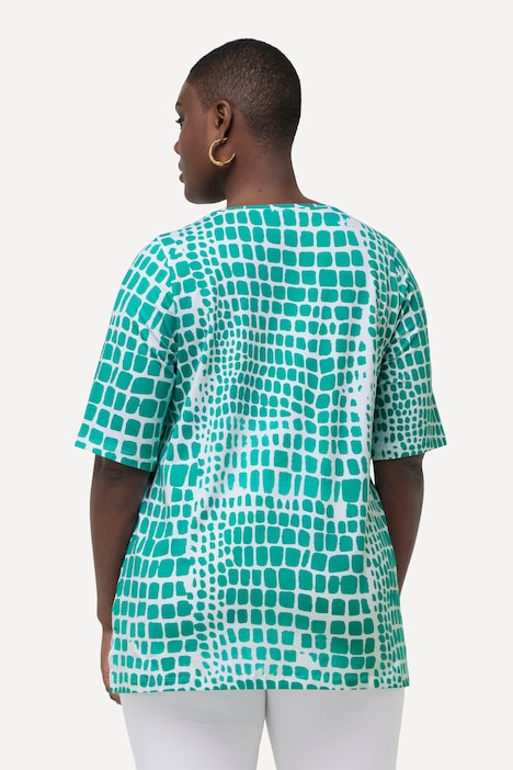 T-Shirt, Pima Cotton, Ziersteine, Rundhals, Halbarm