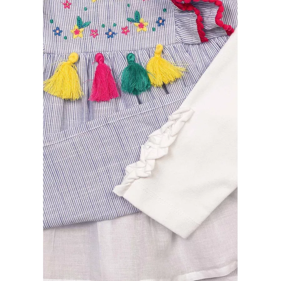 MINOTI Tunika und Leggings im Set WeißHellblau