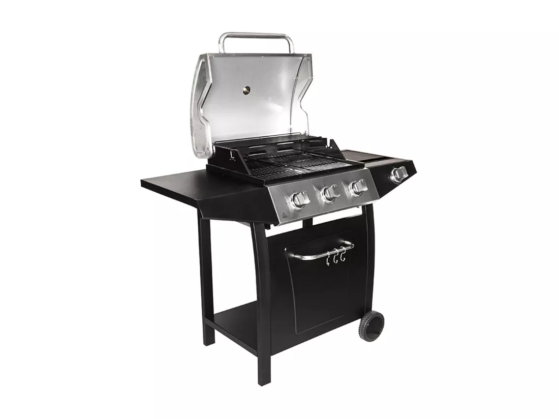 Somagic Barbecue gaz sur pied 3 feux 10.500w noir - 335541