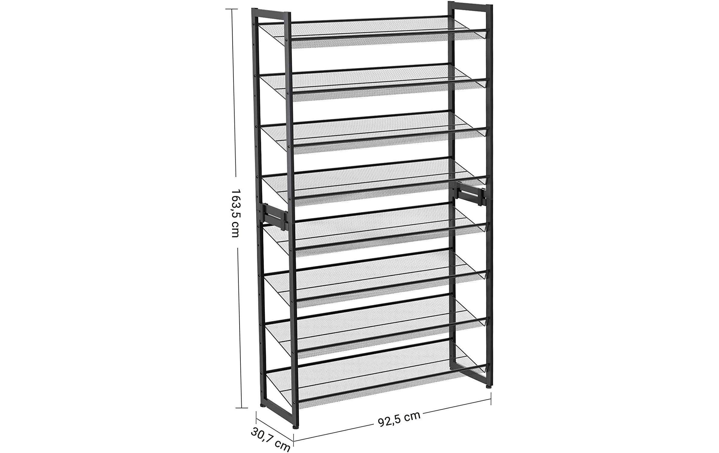 Schuhregal 92.2 x 163.5 cm, SchwarzSchuhgestell mit acht Ebenen