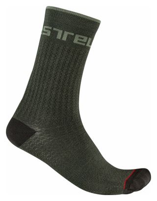 Paire de Chaussettes Castelli Distanza 20 Vert Kaki