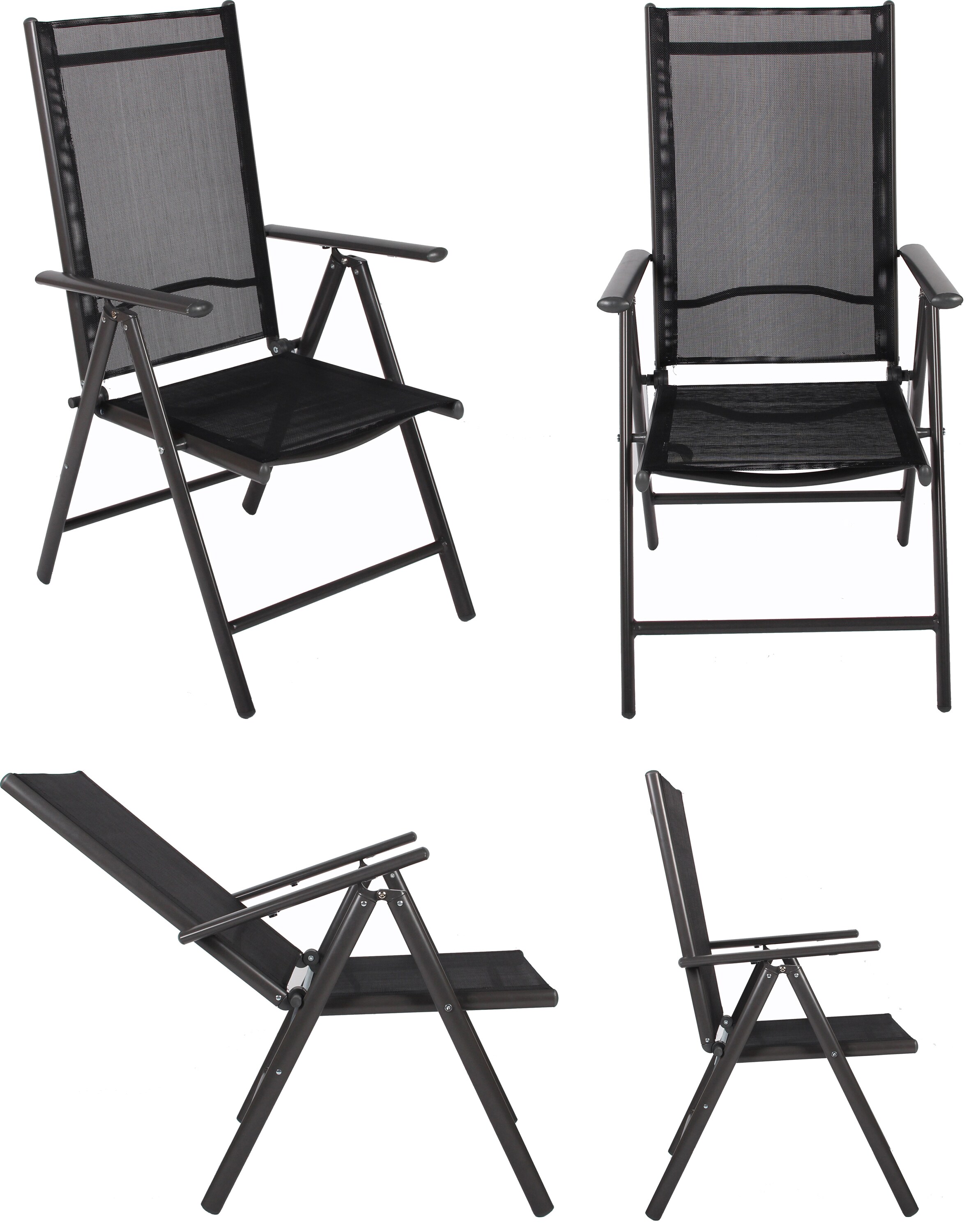 VCM 2er Set Aluminium Gartenstuhl Alu Hochlehner Balkonstuhl Camping Klappstuhl