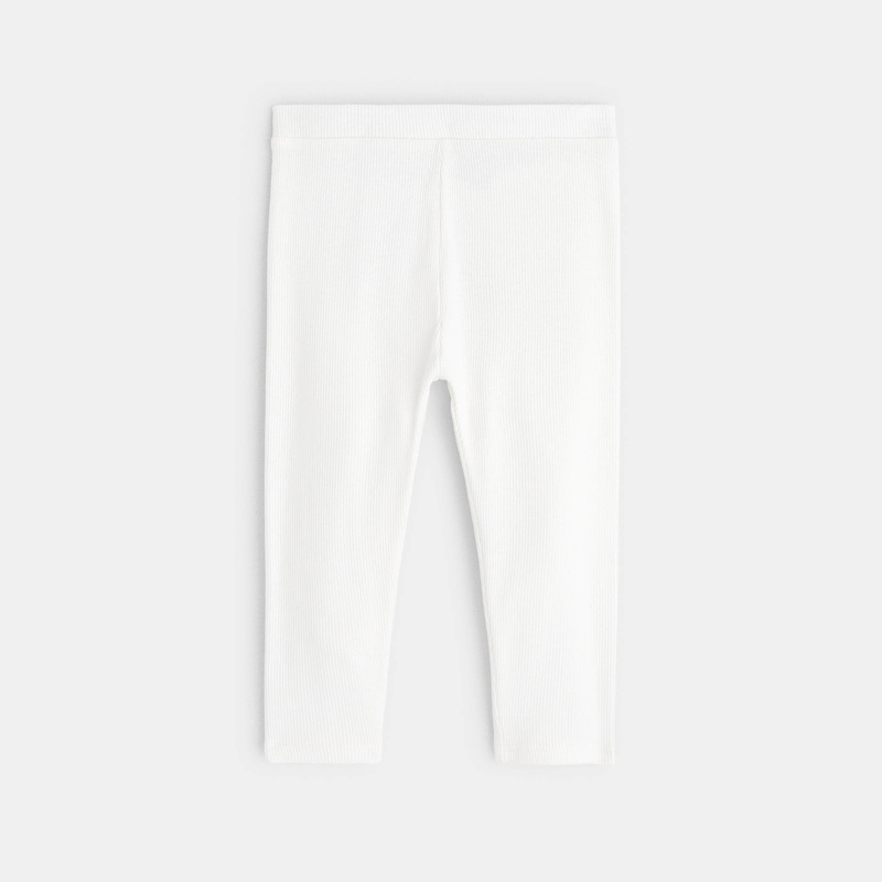 Legging uni blanc bébé fille