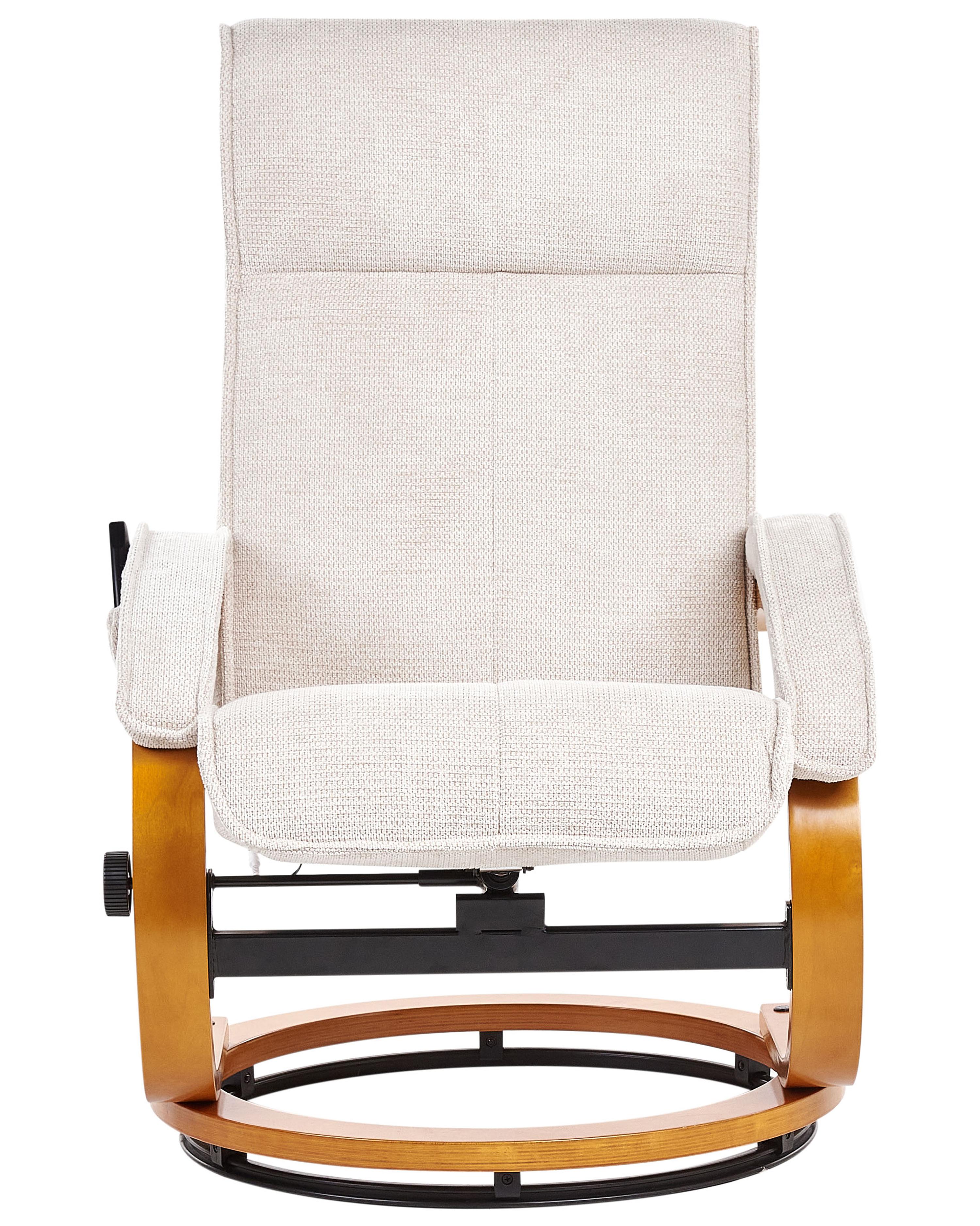 Massagestoel HERO met voetenbank Stof Lichtbeige