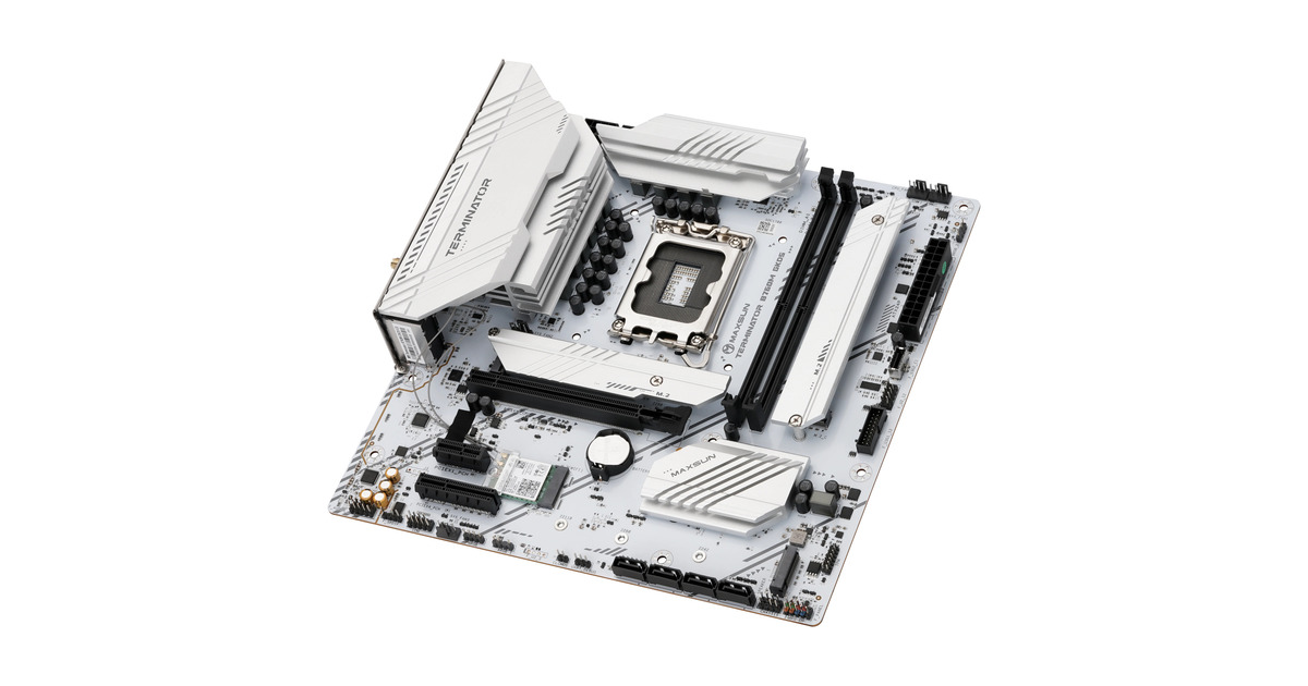 MAXSUNMS-Terminator B760M GKD5 ICE socket 1700 moederbord  (Zwart, RAID, 2.5 Gb-LAN, Sound, µATX)