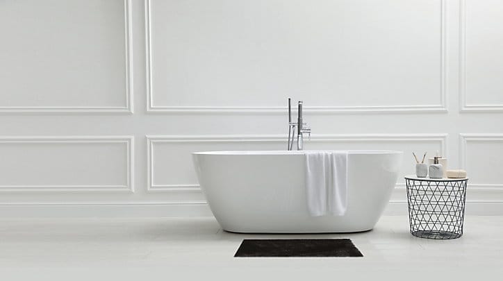Tapis de bain antidérapant 50x80 cm, noir, Shiny