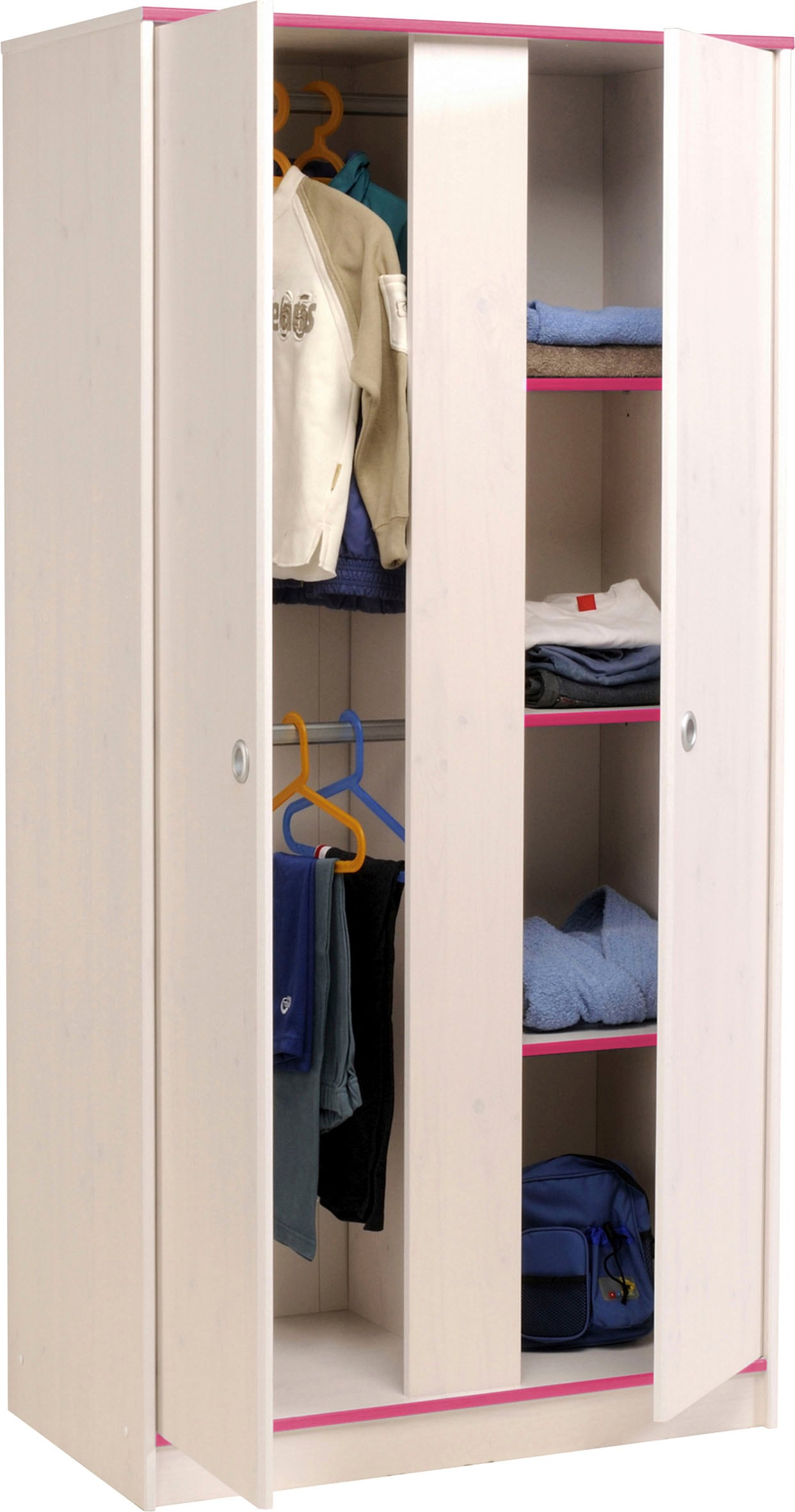 Parisot Jugendzimmer-Set »Smoozy« Set, Stauraumbett, Nachttisch, Kleiderschrank, Schreibtisch und Kommode, 5 Stk. tlg.