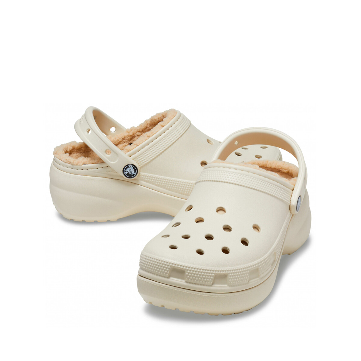 Crocs<br>Tamancos forrados com plataforma clássica