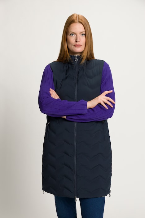 Wende-Weste, uni/Metallic, Stehkragen, ärmellos