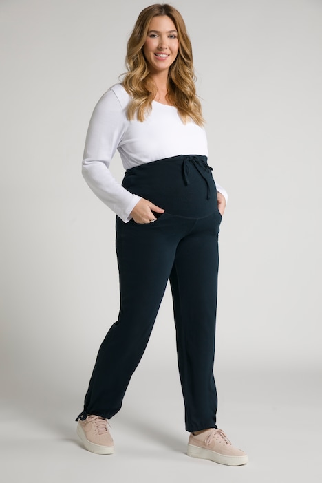 Bellieva-Sweatpants, extrabreiter Bund, Biobaumwolle