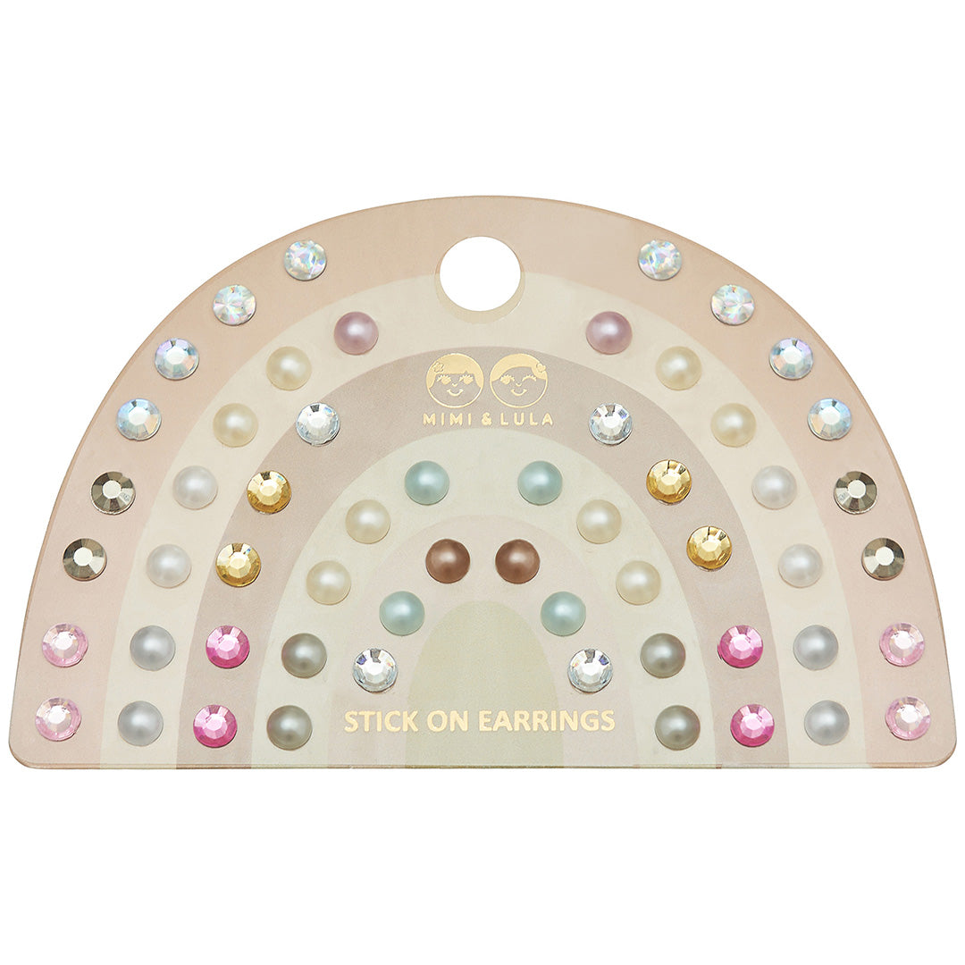 mimi & lula plakoorbellen pink gem - 30 paar