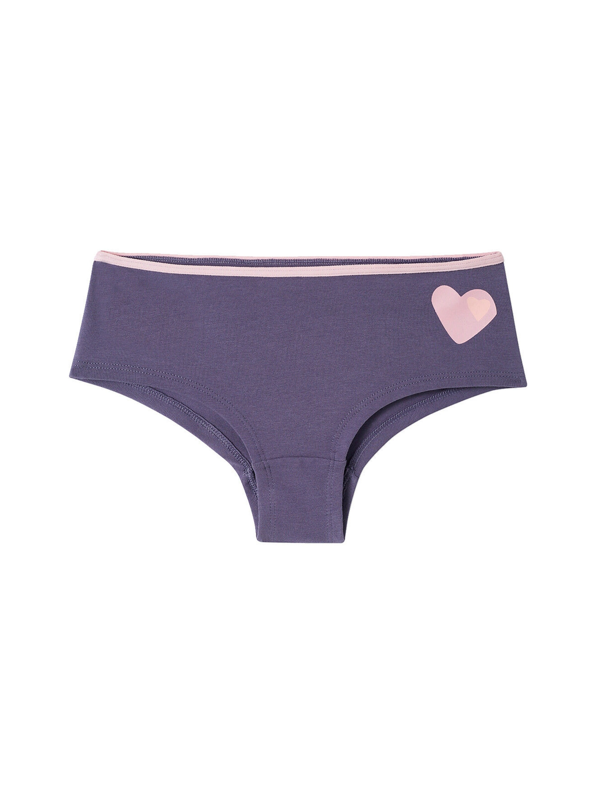 Vertbaudet 7er-Pack Mädchen Shortys, Herzen blau