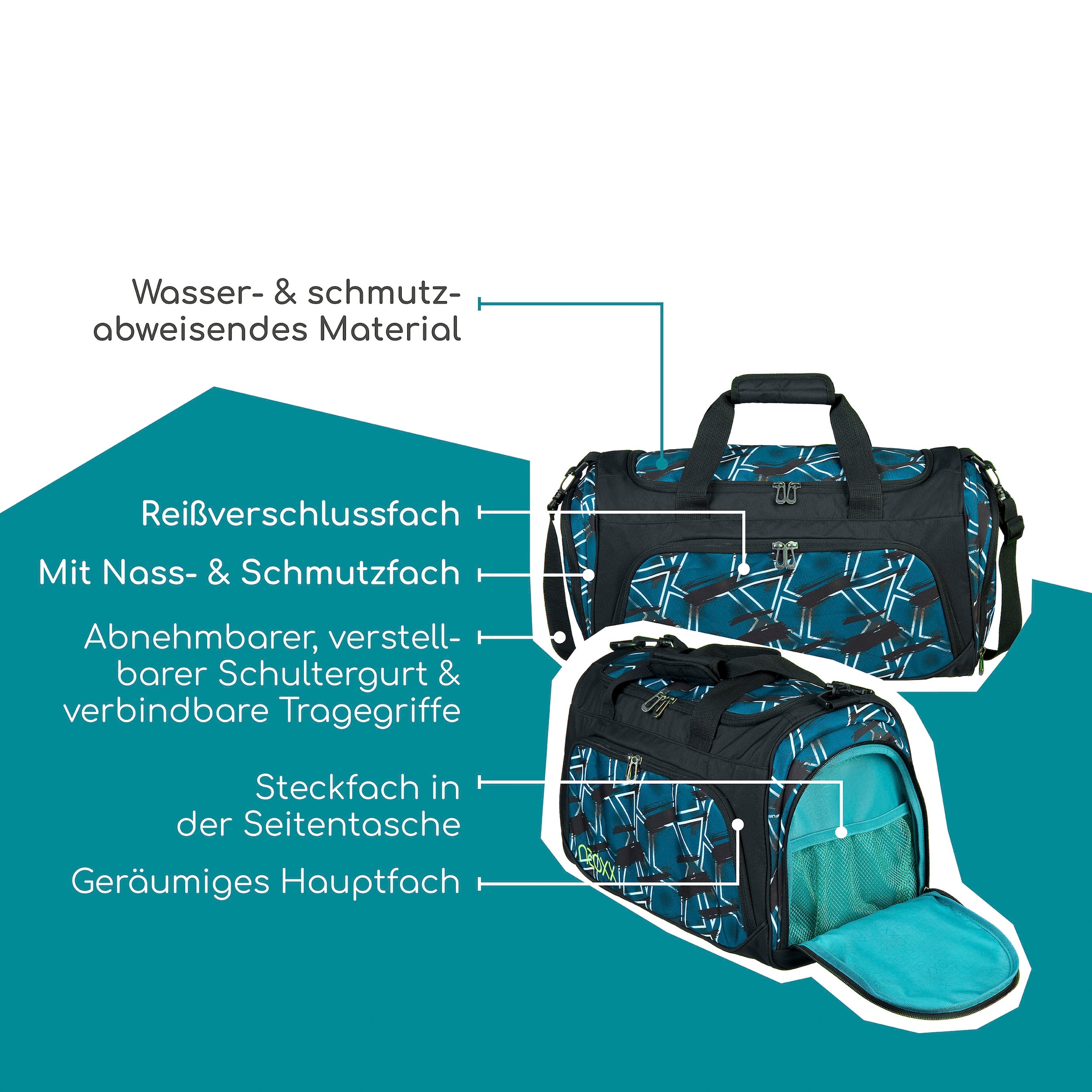 neoxx Sporttasche »Move, Flash Yourself« teilweise aus recyceltem Material