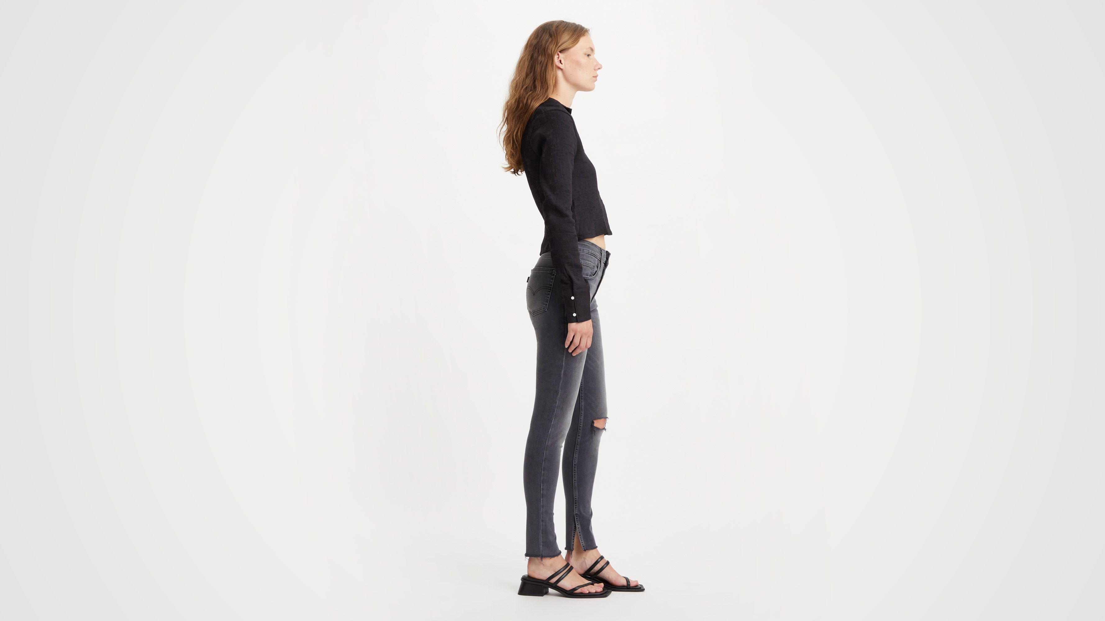 Jean skinny 721™ à taille haute - Black Destructed - Noir