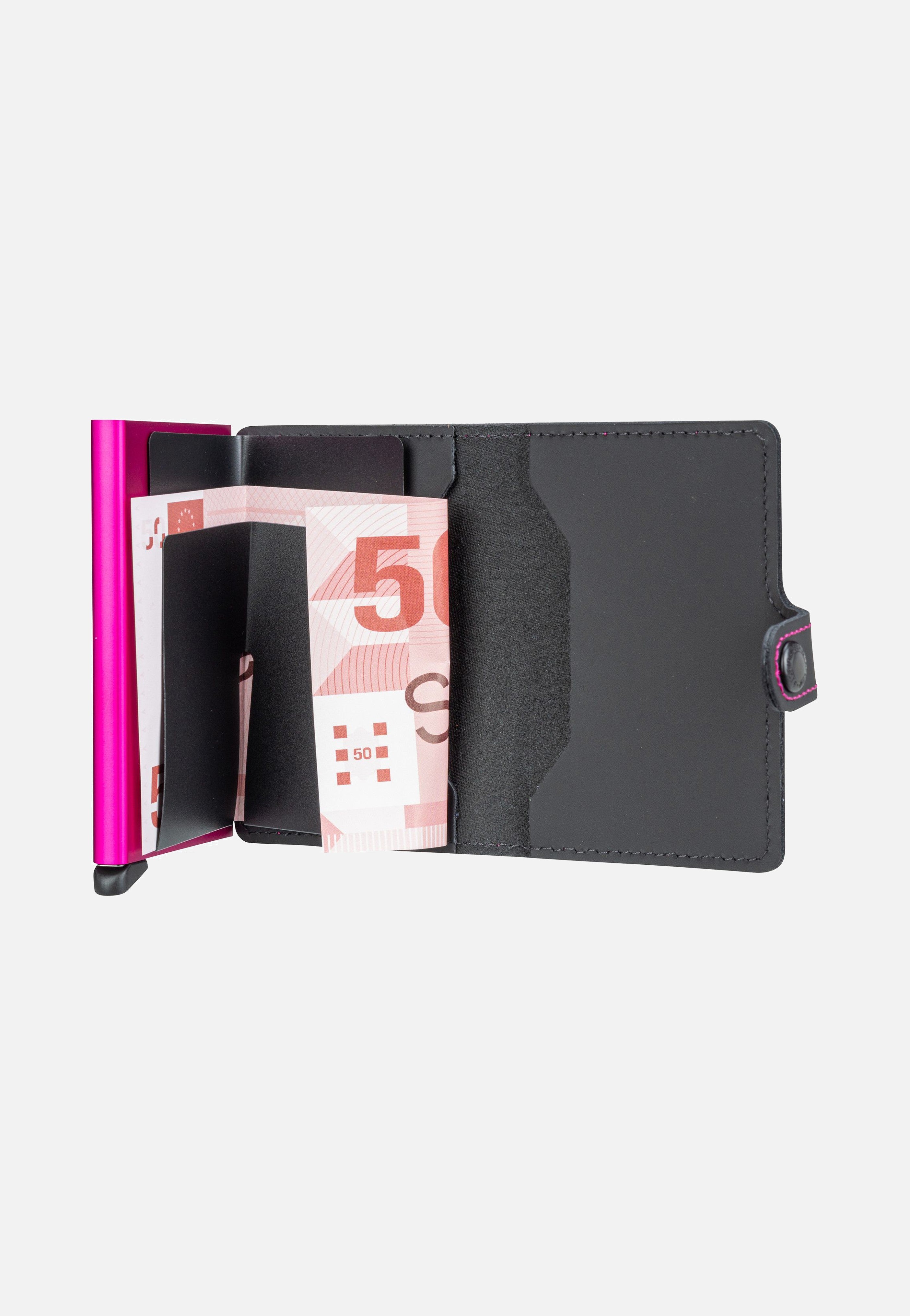 Miniwallet Matte Black-Fuchsia - Portemonnaie